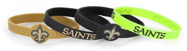 Pulsera de silicona de los New Orleans Saints (paquete de 4) -BC-283-22