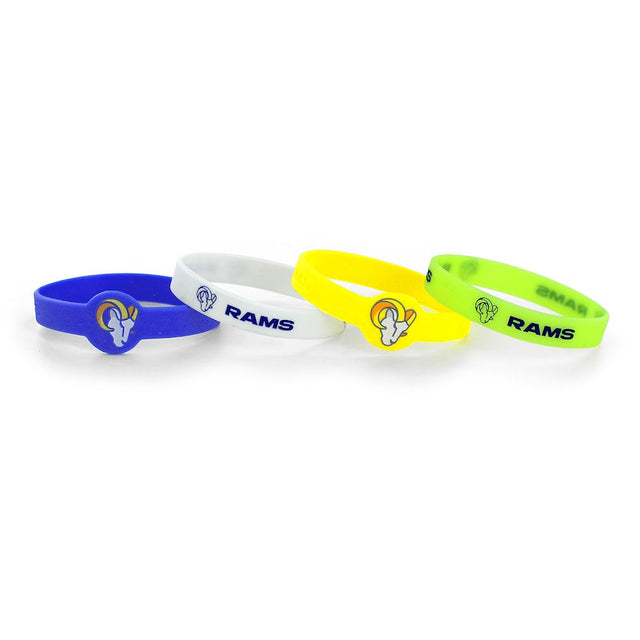 Pulseras de silicona de Los Angeles Rams (paquete de 4) -BC-283-33