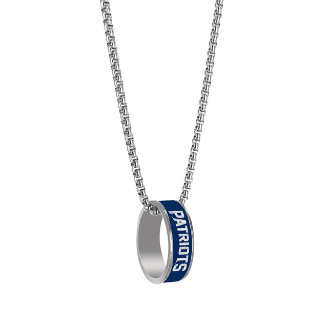 Collar con colgante de anillo de moda de los New England Patriots (PLATA) -PD-640-10-SV