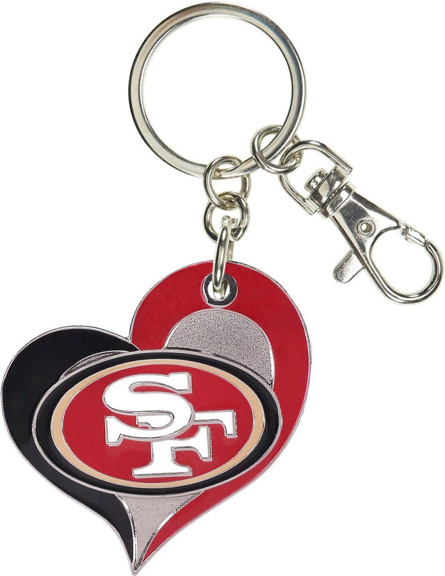 San Francisco 49ers Swirl Heart Keychain -KT-287-26
