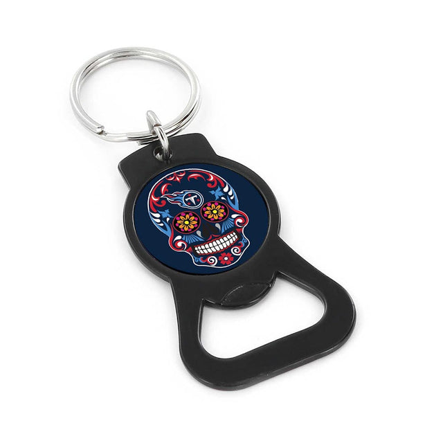 Tennessee Titans Sugar Skull (BLACK) Bottle Opener Keychain -BK-1187-05-BK