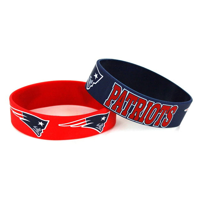 Pulseras anchas de los New England Patriots (paquete de 2) -BC-207-10