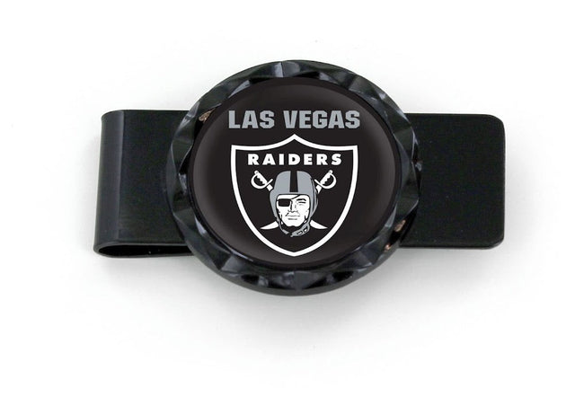 Sujeta billetes con forma de diamante de los Raiders de Las Vegas "LV" (NEGRO) -MC-945-35-BK-LV