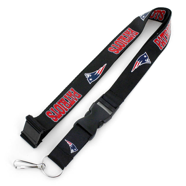 Cordón para el cuello del equipo New England Patriots (NEGRO) -LN-095-10-BK