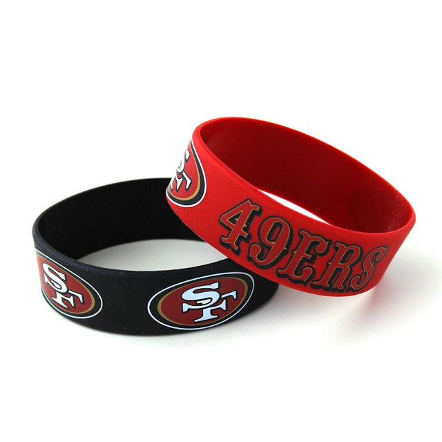 Pulseras anchas de los San Francisco 49ers (paquete de 2) -BC-207-26