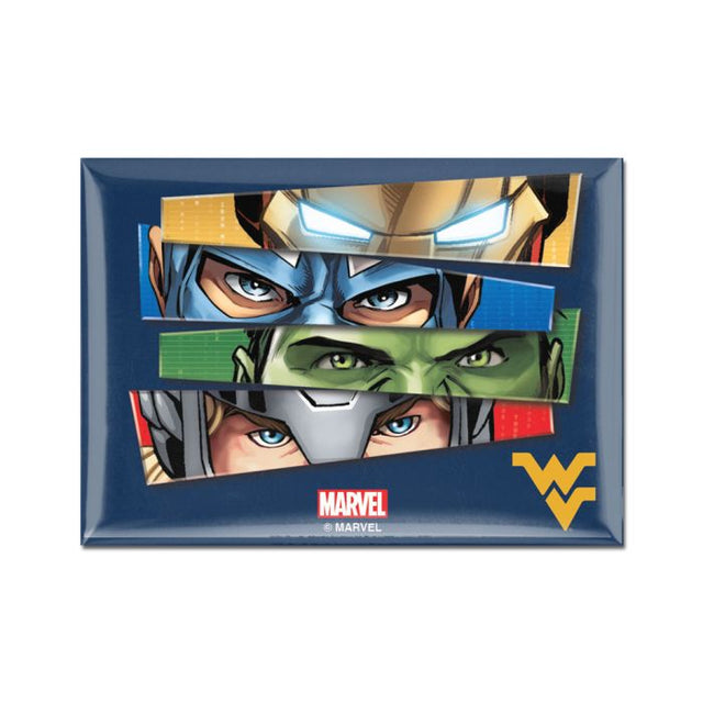Imán de metal de Marvel de 2,5" x 3,5" de West Virginia Mountaineers (c) 2021