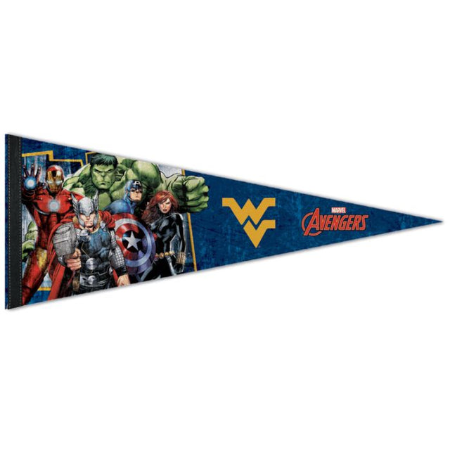 West Virginia Mountaineers / Marvel (c) Banderín premium de MARVEL 2021 de 12" x 30"