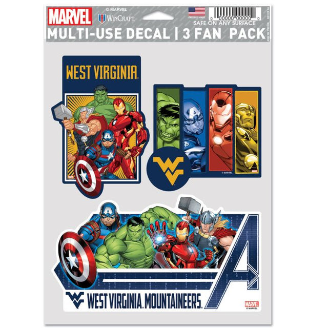 West Virginia Mountaineers / Marvel (c) Paquete de 3 ventiladores multiusos MARVEL 2021