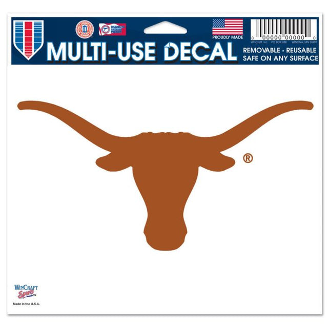 Texas Longhorns Multi-Use Decal -Clear Bckrgd 5" x 6"