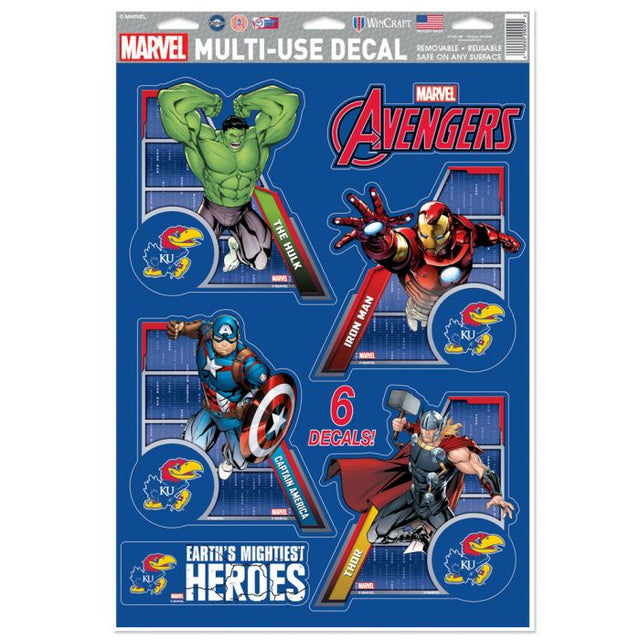 堪萨斯大学松鸦队/漫威 (c) 2021 MARVEL 多用途贴纸 11 英寸 x 17 英寸