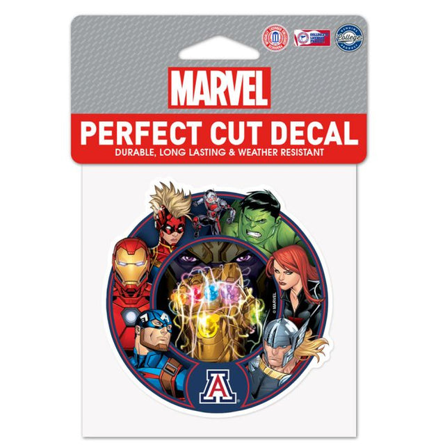 Calcomanía de color de corte perfecto de Arizona Wildcats / Marvel (c) 2021 MARVEL de 4" x 4"