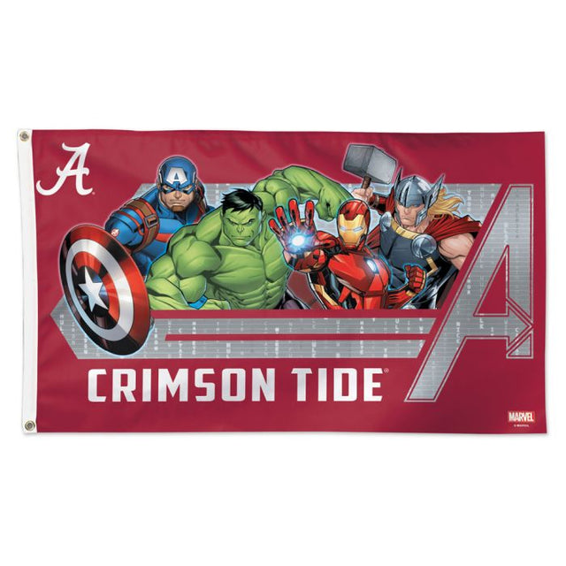 Bandera de Alabama Crimson Tide/Marvel (c) 2021 de MARVEL - Deluxe de 3' x 5'