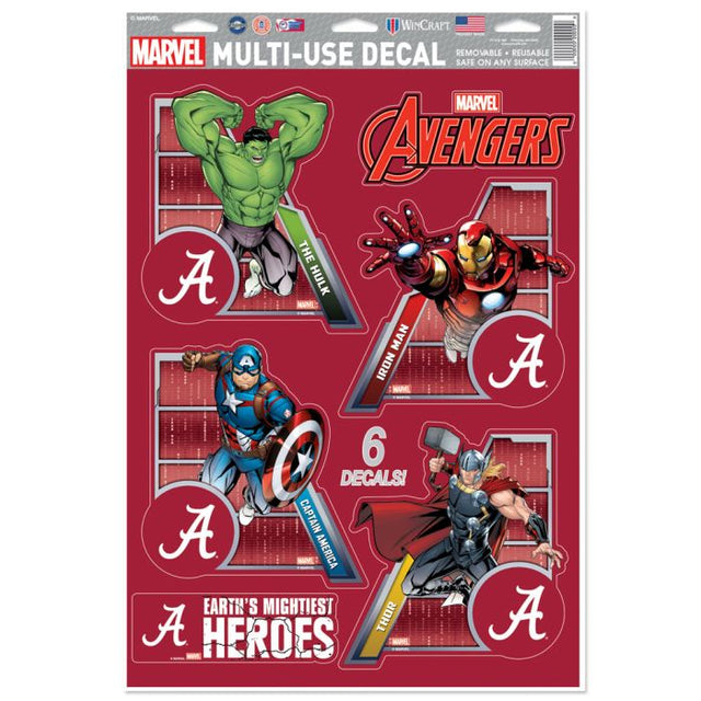 Alabama Crimson Tide / Marvel (c) 2021 Calcomanía multiusos MARVEL de 11" x 17"