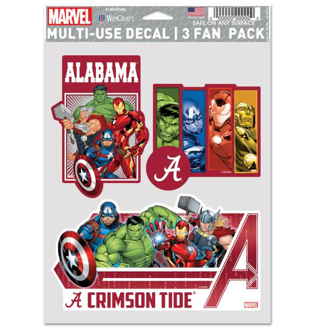 Alabama Crimson Tide / Marvel (c) Paquete de 3 ventiladores multiusos MARVEL 2021