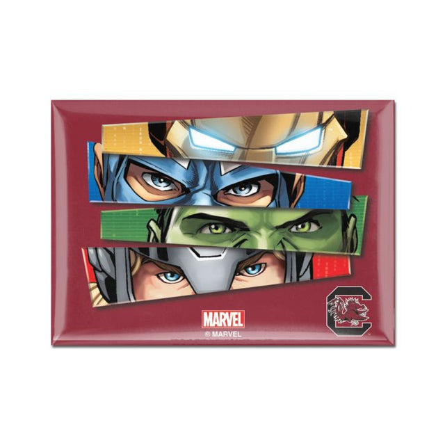 Imán de metal de 2,5" x 3,5" de Marvel (c) 2021 de South Carolina Gamecocks