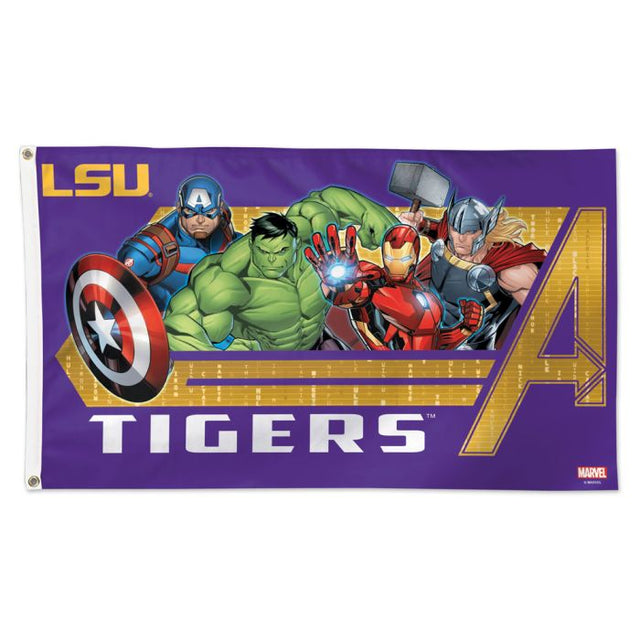 LSU Tigers / Marvel (c) 2021 MARVEL Flag - Deluxe 3' X 5'