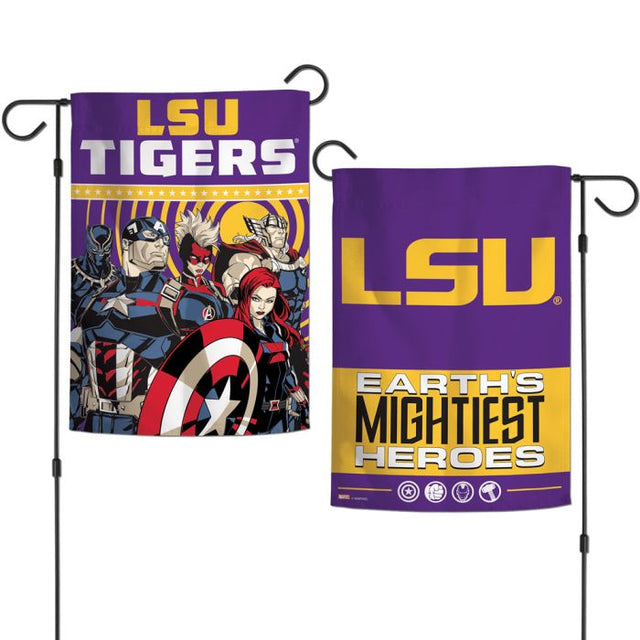 LSU Tigers / Marvel (c) 2021 MARVEL Garden Flags 2 sided 12.5" x 18"