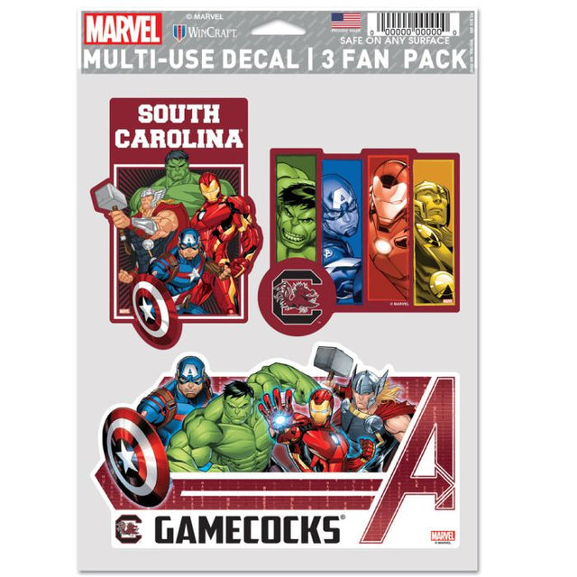 Paquete de 3 ventiladores multiusos de MARVEL 2021 de South Carolina Gamecocks/Marvel (c)