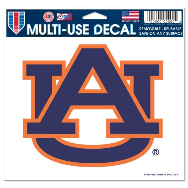 Auburn Tigers Multi-Use Decal -Clear Bckrgd 5" x 6"