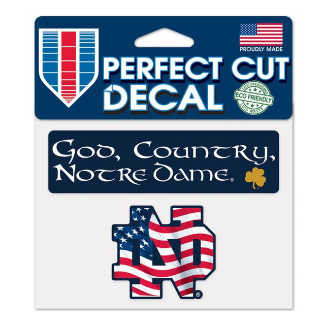 Notre Dame Fighting Irish GOD, COUNTRY, NOTRE DAME Perfect Cut Color Decal 4.5" x 5.75"