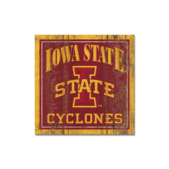 Iowa State Cyclones Wooden Magnet 3" X 3"