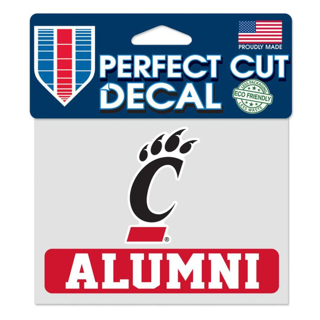 Calcomanía de color de corte perfecto de exalumnos de Cincinnati Bearcats de 4,5" x 5,75"