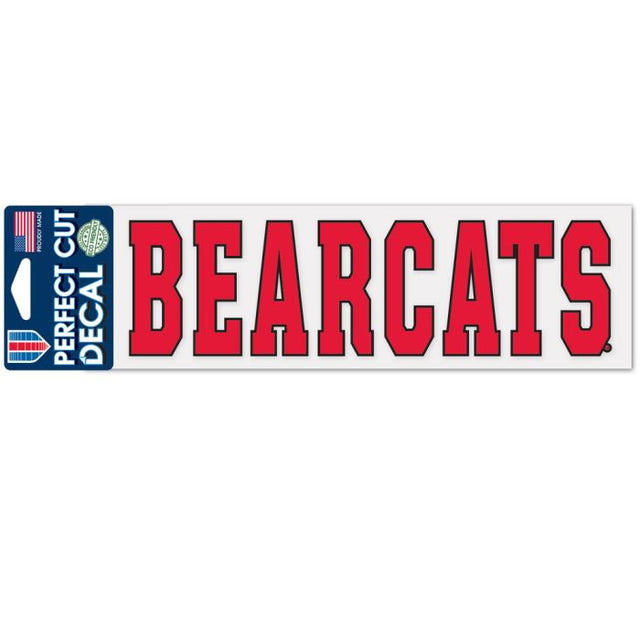 Calcomanías de corte perfecto de Cincinnati Bearcats de 3" x 10"