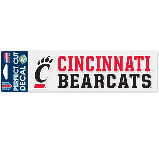 Calcomanías de corte perfecto con diseño apilado de Cincinnati Bearcats de 3" x 10"