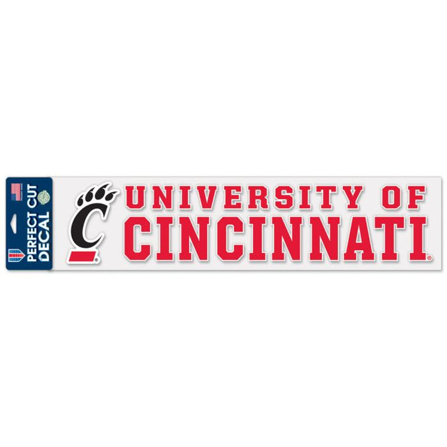 Calcomanías de corte perfecto de Cincinnati Bearcats de 4" x 17"