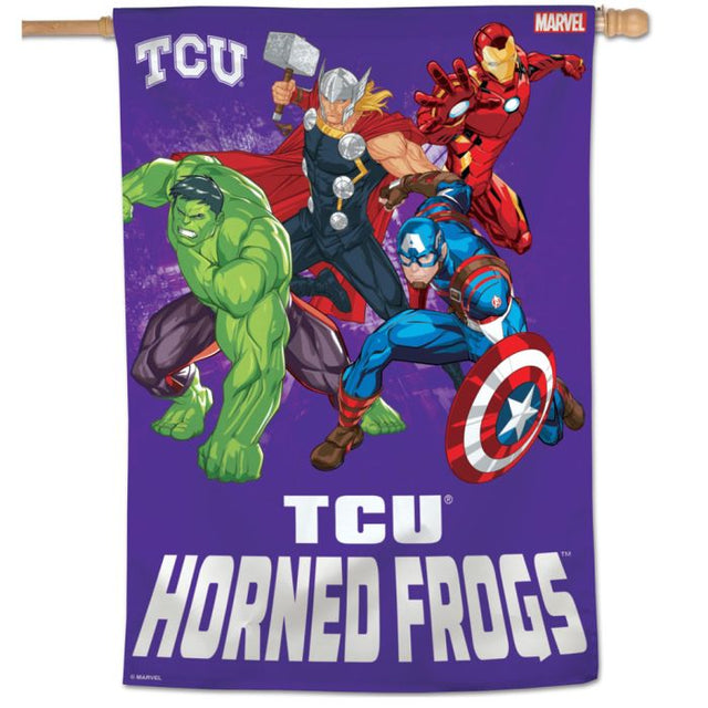 TCU Horned Frogs / Marvel (c) 2021 MARVEL Vertical Flag 28" x 40"