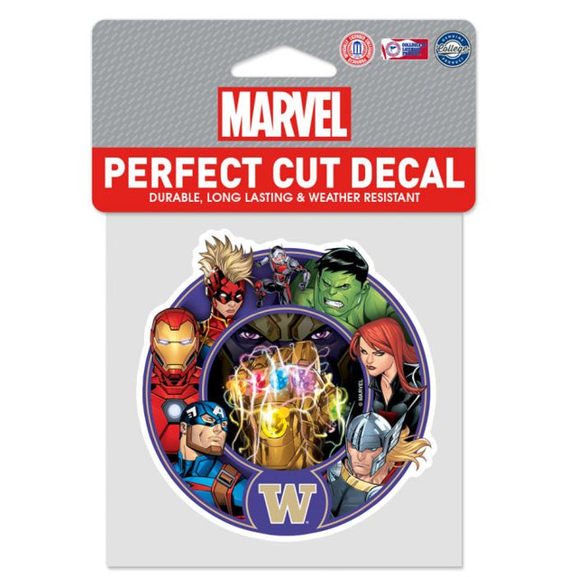 Washington Huskies / Marvel (C) 2021 Marvel Perfect Cut Color Decal 4" x 4"