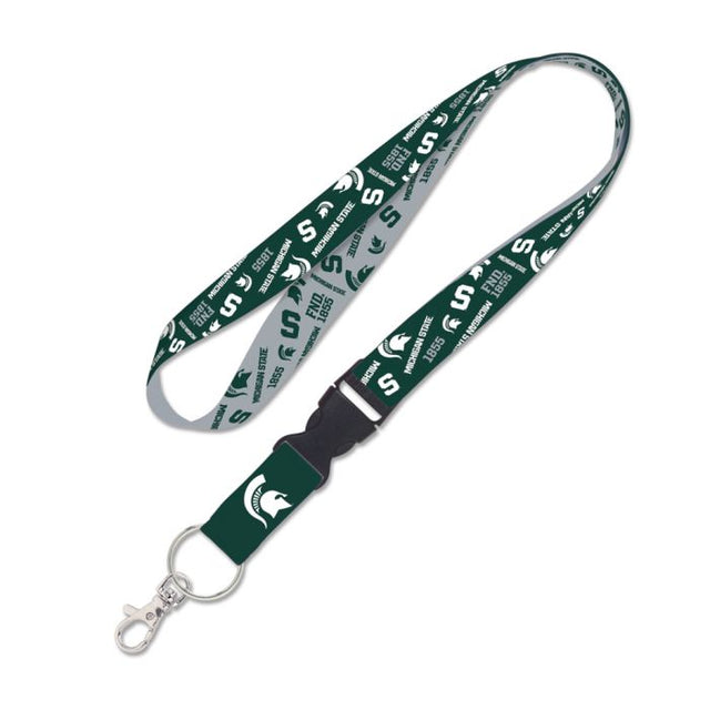 Michigan State Spartans SCATTERPRINT Lanyard w/detachable buckle 1"