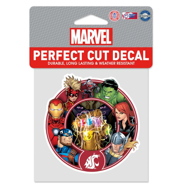 Washington State Cougars / Marvel (C) 2021 Marvel Perfect Cut Color Decal 4" x 4"