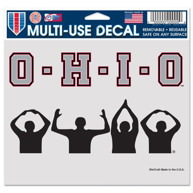 Ohio State Buckeyes Ohio State Silhouette Multi-Use Decal -Clear Bckrgd 5" x 6"