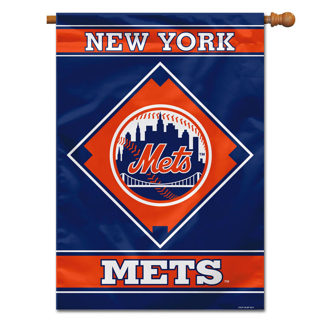 Bandera de los Mets de Nueva York de 28 x 40 pulgadas, de una cara, CO