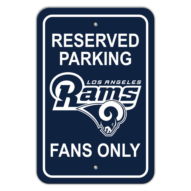 Letrero de plástico de Los Angeles Rams de 12 x 18 para estacionamiento reservado, estilo alternativo CO