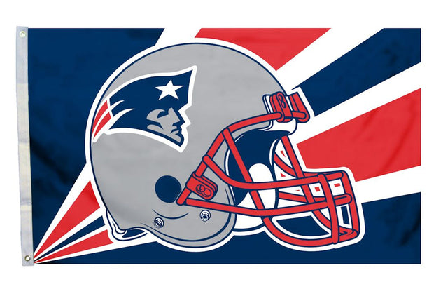 Diseño de casco de 3 x 5 con la bandera de los New England Patriots