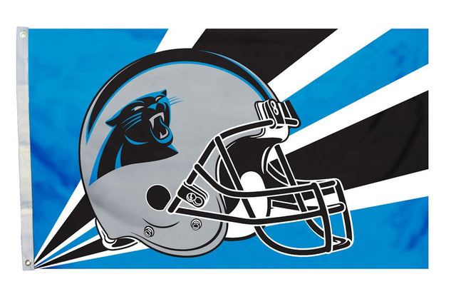Diseño de casco de 3 x 5 con la bandera de los Carolina Panthers