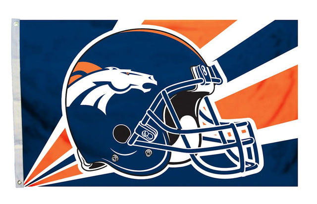 Diseño de casco de 3 x 5 con la bandera de los Denver Broncos