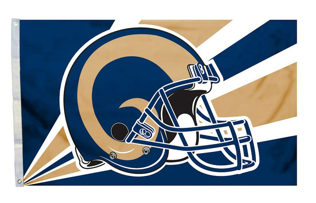 Diseño de casco con bandera de Los Angeles Rams de 3x5