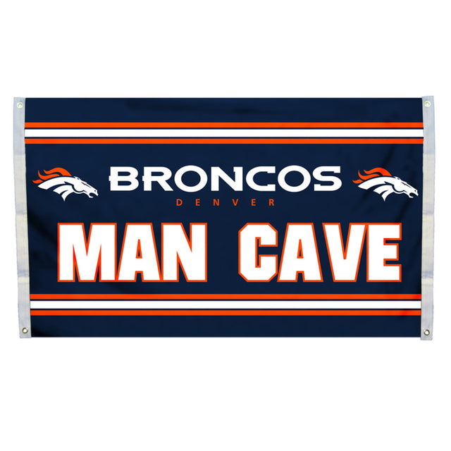 Bandera de los Denver Broncos de 3 x 5 pulgadas para la cueva del hombre