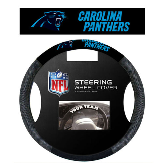 Funda para volante de los Carolina Panthers, estilo malla CO