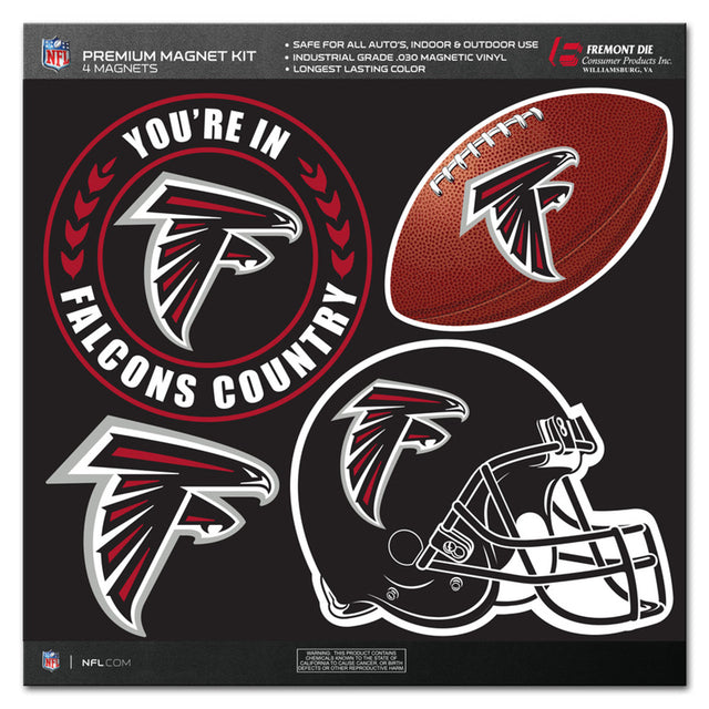 Kit de imanes de 4 piezas de los Atlanta Falcons