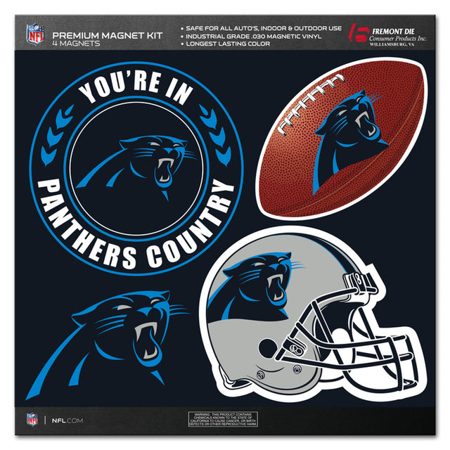 Kit de imanes de 4 piezas de los Carolina Panthers CO