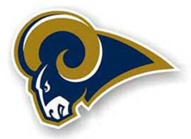 Imán para auto de Los Angeles Rams, estilo 12" con logotipo a la izquierda, diseño CO
