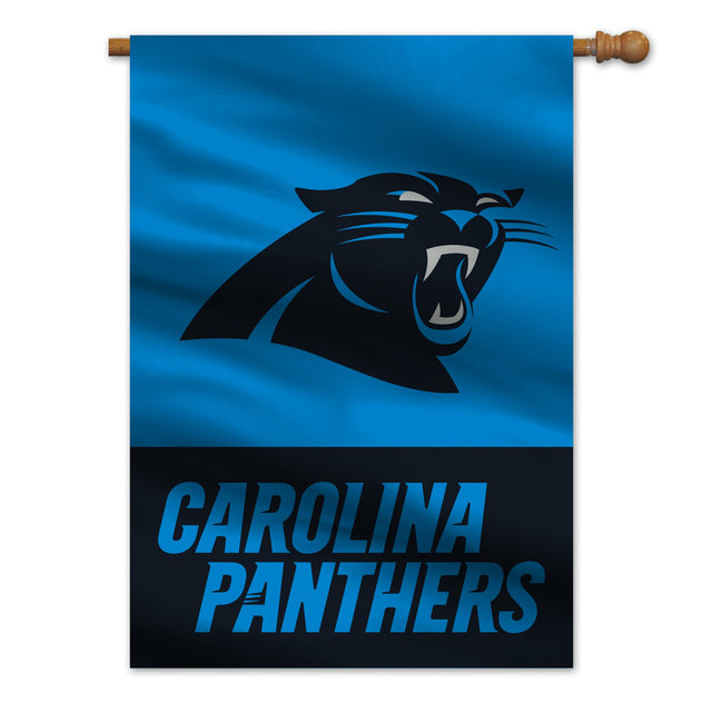 Bandera de los Carolina Panthers de 28 x 40 pulgadas, estilo bandera de casa, diseño dividido en dos lados CO