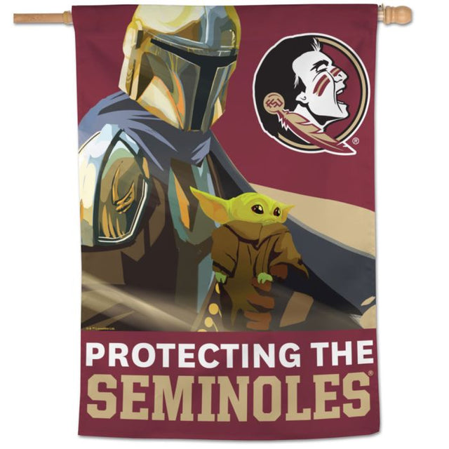 Bandera vertical de los Seminoles del estado de Florida / Star Wars MANDALORIAN de 28" x 40"