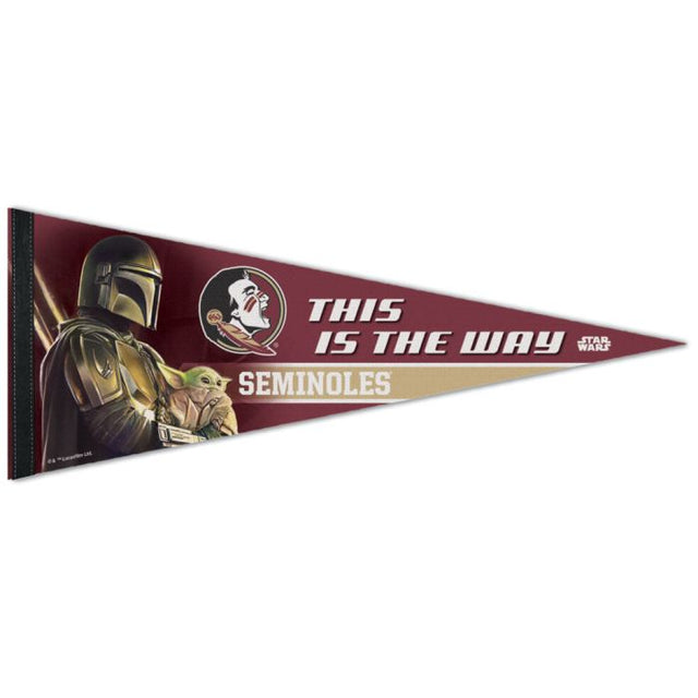 Banderín premium de Star Wars MANDALORIAN de Florida State Seminoles de 12" x 30"