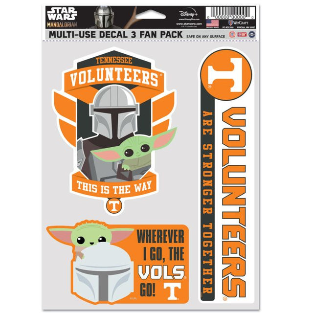 Paquete multiusos para 3 fanáticos de Star Wars Mandalorian de Tennessee Volunteers