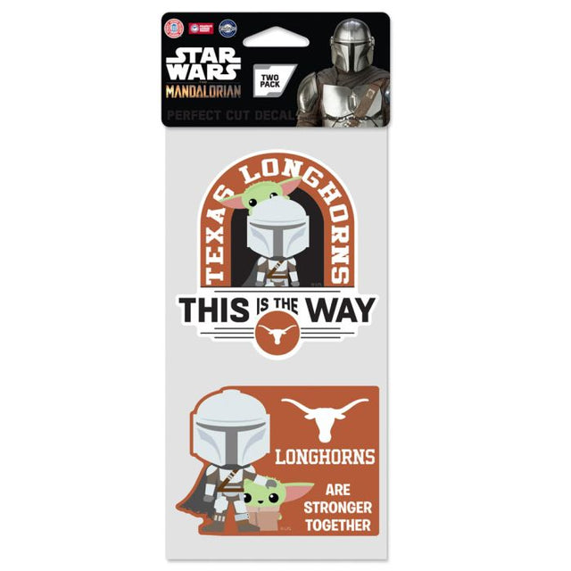 Texas Longhorns / Star Wars Mandalorian Perfect Cut Decal Set of two 4"x4"